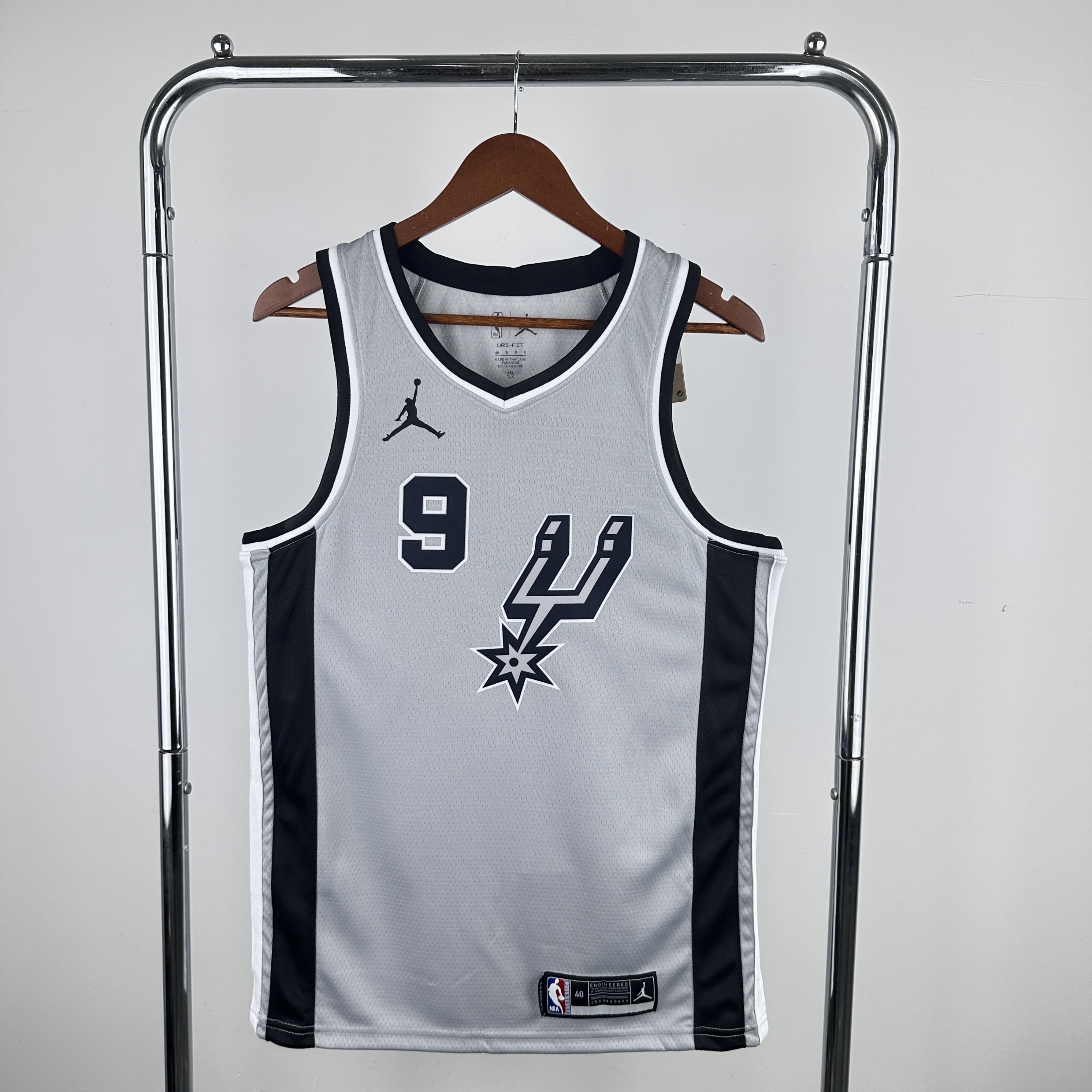 Men San Antonio Spurs #9 Parker Grey NBA 2024 Jersey->san antonio spurs->NBA Jersey